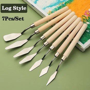 1 takım Sanat yağlıboya kazıyıcı paslanmaz çelik pick bıçak guaj boya sivri renk spatula yağlıboya sopa mini kazıyıcı