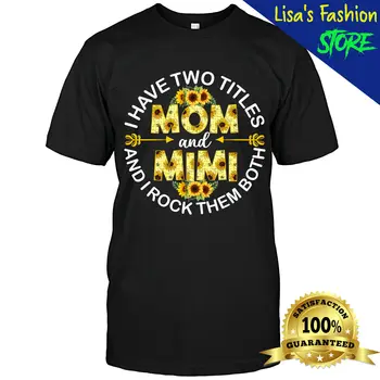 İki Başlığım Var Anne Ve Mimi Gömlek Ayçiçeği Unisex Tişört