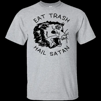 Yemek Çöp Dolu Şeytan Possum T-Shirt pamuklu Tişört Erkekler Yaz moda tişört Euro Boyutu