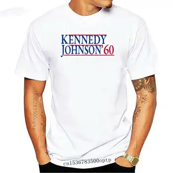 JFK John F Kennedy Johnson Başkan 1960 T-Shirt Siyasi Retro Tee Aday