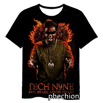 phechıon Yeni Moda Erkek / Kadın Rapçi Teknoloji N9ne 3D Baskı kısa kollu tişört Rahat Hip Hop Yaz T Gömlek Tops S203