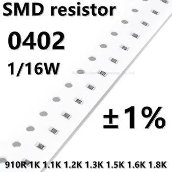 (100 adet) 0402 SMD direnci 1 % 910R 1 K 1.1 K 1.2 K 1.3 K 1.5 K 1.6 K 1.8 K 1/16 W