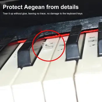 Şeffaf piyano klavyesi Etiket Ayrılabilir Çıkartmalar Elektronik Klavye Anahtar Not Spektrum Etiket Sembol Tanıma