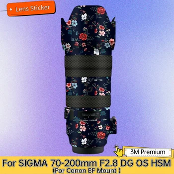 SİGMA 70-200mm F2.8 DG OS HSM Canon EF Dağı Lens için Sticker Koruyucu Cilt Çıkartması Vinil Wrap Anti-Scratch Koruyucu Film