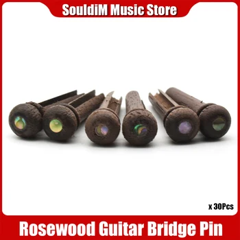 30 adet Gülağacı Gitar Köprü Pimleri ile 2.0 mm Yeşil Abalone Kabuk Nokta Gitar Basınç Dize Çivi Pin