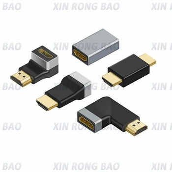 HDMI 2.1 Adaptörü 90 270 Derece Sağ Açı 1 ila 2 4K HDMI Genişletici HDMI Erkek Dişi Kablo Konektörü TV PS4 HDMI Dönüştürücü