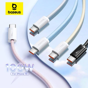 Baseus 100W C Tipi Kablo iPhone 15 Artı Promax USB C Hızlı Şarj Şarj Kablosu Kablosu Macbook Samsung Xiaomi C Tipi Kablo