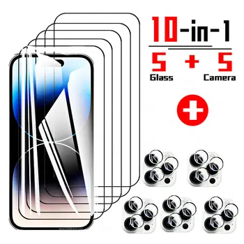 Iphone 14 Pro Cam iPhone 14 Pro Max Temperli Cam 2.5 D Tam Kapak Tutkal Ekran Koruyucu iPhone 14 13 12 Pro Max Lens Filmi
