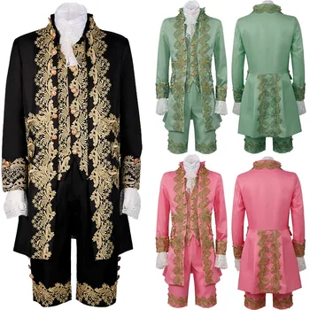 18th Yüzyıl İngiliz Erkek Beyefendi Cosplay Takım Elbise Victoria Rönesans Tudor Kıyafet Kostüm erkek Kıyafet Ortaçağ prens