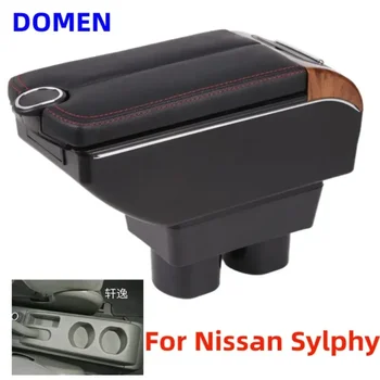 Yeni Nissan Sylphy İçin kol dayama kutusu Nissan Tiida için araba kol dayama Versa Tiida Latio kol dayama kutusu Çift Katmanlı USB Şarj