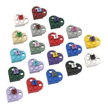 DIY sevgililer Hediye MOC 3176 2x3 Tuğla Kalp Kolye Anahtarlık Renkli Kalp şeklinde Yapı Kiti Uyumlu Çocuklar Beyin Oyuncak