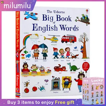 Usborne Orijinal Çocuk Popüler Eğitim Kitapları Büyük Kitap İngilizce Kelimeler tahta kitap Boyama Etkinliği Hikayesi