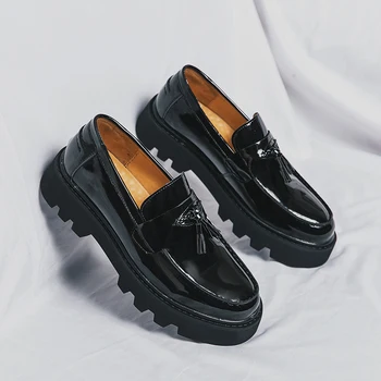 Yeni Siyah Loafer'lar Erkekler Pu deri ayakkabı Nefes Slip-On Katı rahat ayakkabılar El Yapımı Ücretsiz Kargo Erkekler Elbise Ayakkabı
